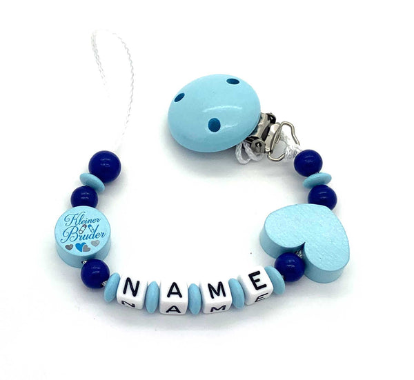 Schnullerkette mit Namen - kleiner Bruder